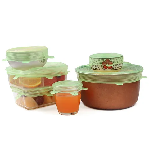 Silicone Stretch Lids Reusable Food Cover For Bowls And Pots Kitchen Sealing Lids For Fresh Keeping Fruits And Vegetables