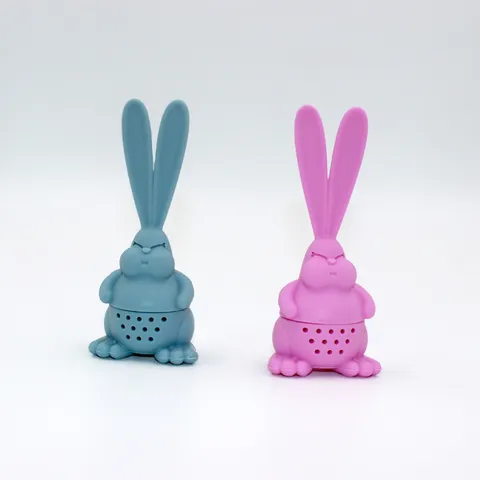 Silicone Angry Rabbit Tea Infuser Cute Cartoon Loose Leaf Tea Filter Strainer Safe Food Grade Kitchen Teatime Accessory