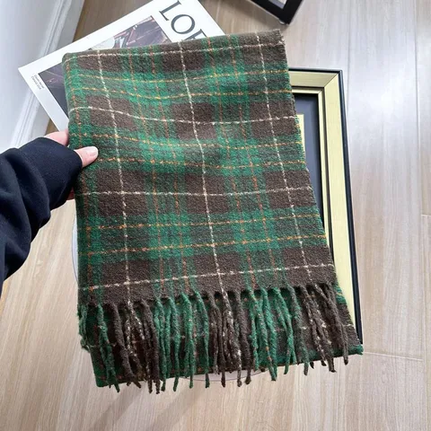 Winter Verdikte Imitatie Kasjmir Ruitjes Sjaal Kwastje Warm Zacht Koppel Mode Casual Lange Sjaal Omslagdoek