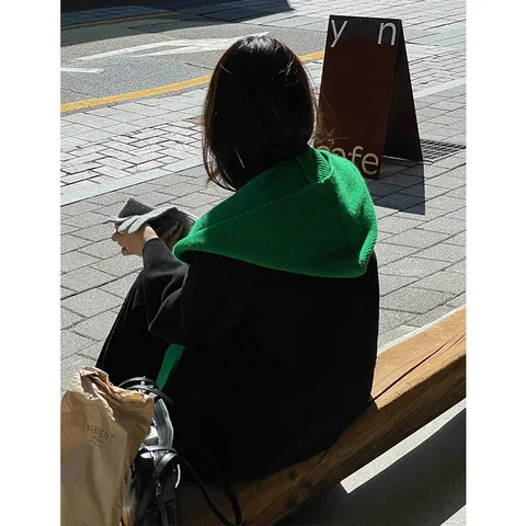 Koreaanse Stijl Casual Gebreide Muts En Sjaal Geïntegreerde Sjaal Effen Kleur Warm Winter Koud Weer Mode Vrouwen Accessoire