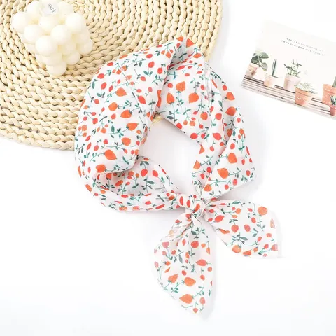 Dames Mode Polyester Paisley Bloemenprint Vierkante Sjaal Veelzijdige Dagelijkse Decoratieve Bandana Hals Sjaal