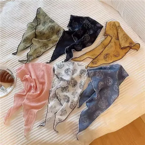 Dames Vintage Paisley Driehoeksdoek Katoen Linnen Bedrukt Hoofdband Retro Haarsjaal Neksjaal Mode Accessoire