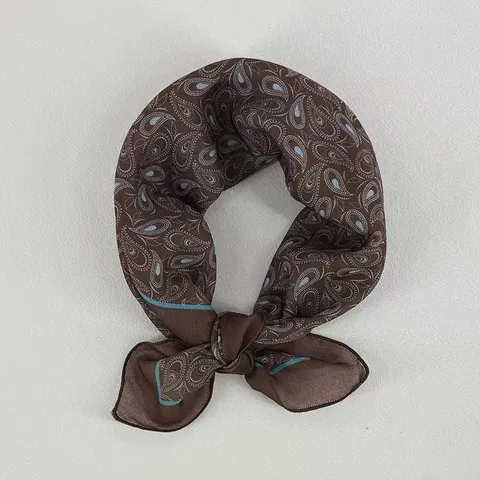 Dames Mode Vierkante Sjaal Vintage Bloemen Paisley Print Polyester Lichtgewicht Hals Sjaal Haarband Tas Accessoire