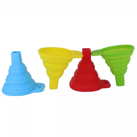 Silicone Foldable Funnel Portable Retractable Mini Funnel Kitchen Liquid Dispensing Tool Flexible Collapsible Funnel Gadget