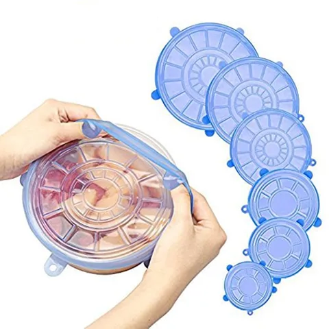Silicone Stretch Lids Universal Reusable Bowl Covers Kitchen Food Fresh Keeping Sealing Lids Nordic Style