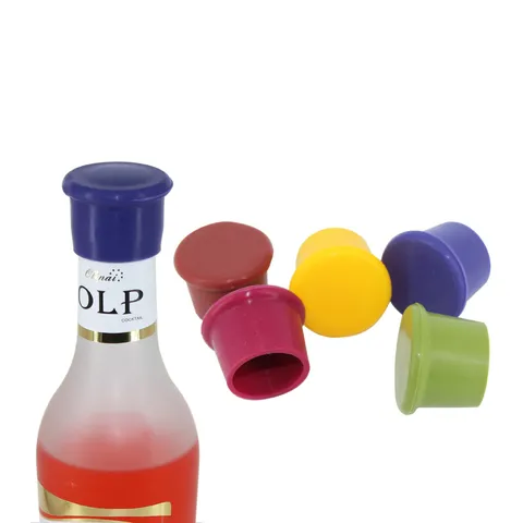 Tapón De Botella De Vino De Silicona Multicolor A Prueba De Fugas Tapa De Conservación De Vino Cocina Artículos De Bar Tapón Reutilizable