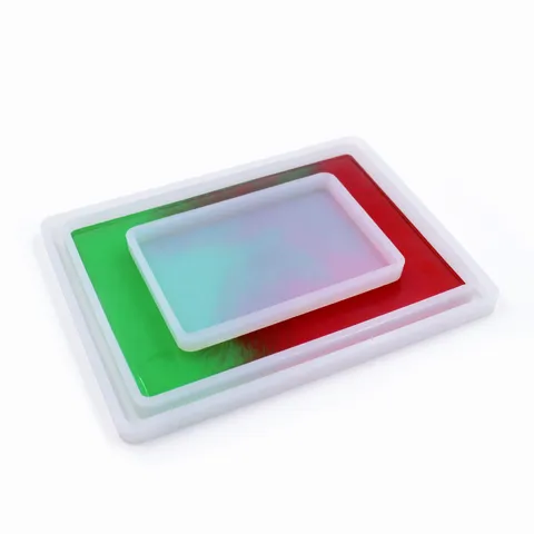 Molde de Silicona Cuadrado Rectangular Molde de Fundición de Resina Epoxi para Bandeja DIY Posavasos Molde de Silicona Decoración del Hogar