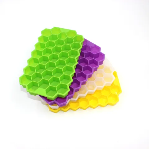Silicone Honeycomb Ice Cube Tray 37 Grids Flexible Mold DIY Ice Maker Reusable Kitchen Tool For Home Party Bar Cold Drinks