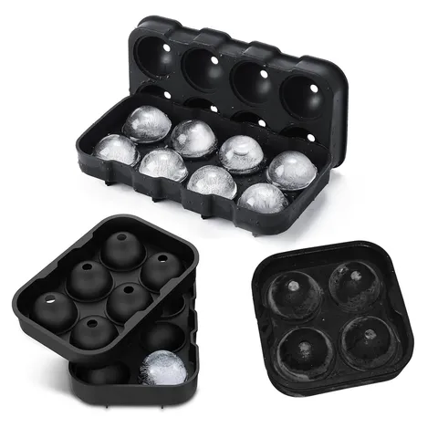 Silicone Sphere Ice Ball Maker Ice Cube Tray Flexible Mold Kitchen Bar Tool For Whiskey Cocktails Party Home Use