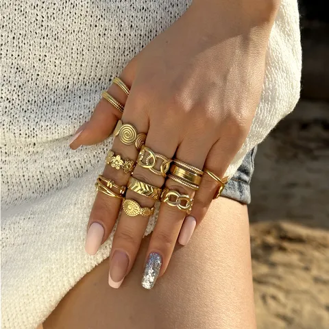 Minimalistischer Offener Ring Aus Edelstahl Fur Frauen Gold Silber Plattiert Geometrisches Breites Band Verstellbarer Vintage Fingerschmuck