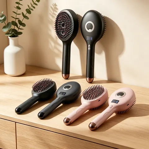 Elektrischer Kopfmassagekamm Nano Sprühnebel Haarbürste Digitalanzeige Kabellos Haarpflege Kopfmassagegerät Werkzeug Heimgebrauch