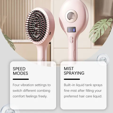 Elektrischer Kopfmassagekamm Nano Sprühnebel Haarbürste Digitalanzeige Kabellos Haarpflege Kopfmassagegerät Werkzeug Heimgebrauch