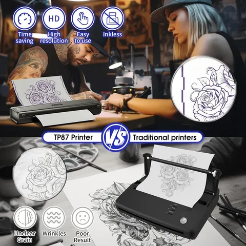 Phomemo TP87 Portable Thermal Tattoo Printer Wireless Bluetooth Professional Transfer Machine For Body Art