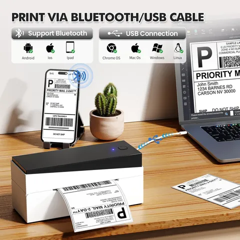 Wireless Thermal Barcode Printer Portable Bluetooth Label Printer For Phone And PC Express Waybill Shipping Printer