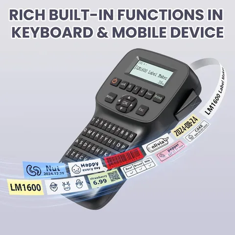 Portable Thermal Transfer Label Printer With QWERTY Keyboard Bluetooth Handheld Industrial Cable Label Maker Machine