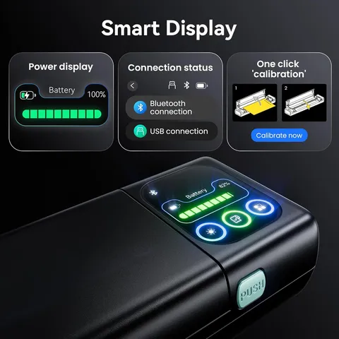 Portable A4 Thermal Printer Wireless Bluetooth Mobile Printer With Color Screen For Home Office School Black Green
