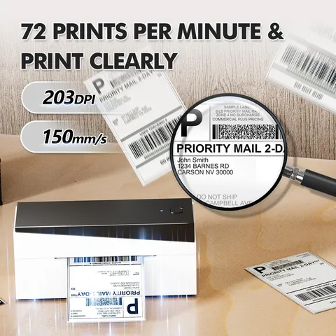 Wireless Thermal Barcode Printer Portable Bluetooth Label Printer For Phone And PC Express Waybill Shipping Printer