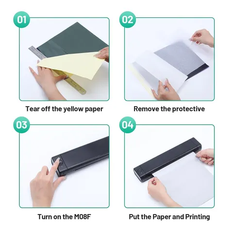 Portable Mini Thermal Printer A4 Wireless Document Printer Bluetooth Mobile Printer For Office Study Tattoo Version