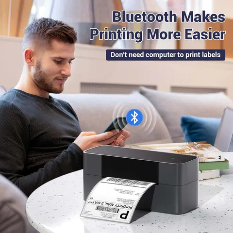 Drahtloser Bluetooth Thermalischer Versandetikettendrucker Hochgeschwindigkeits Barcode Ersteller Für Büro Express Frachtbrief Drucken