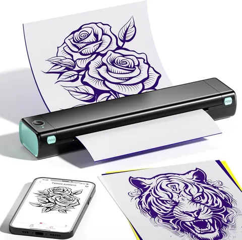 Portable Mini Thermal Printer A4 Wireless Document Printer Bluetooth Mobile Printer For Office Study Tattoo Version