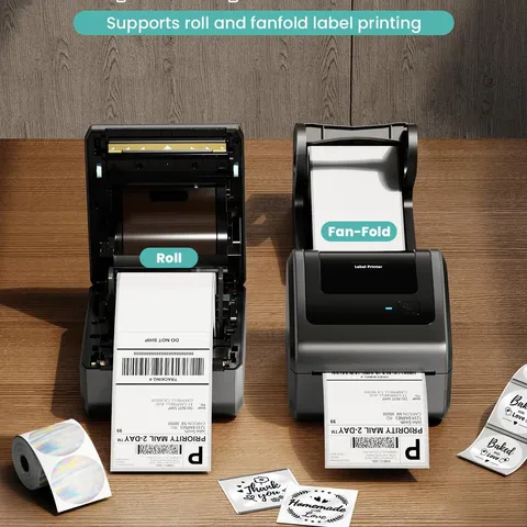 Wireless Thermal Label Printer Bluetooth Shipping Barcode Printer For Office Home Desktop Label Maker