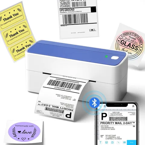 Wireless Thermal Shipping Label Printer Bluetooth High Speed Barcode Printer For Office Home Multi Size Labels