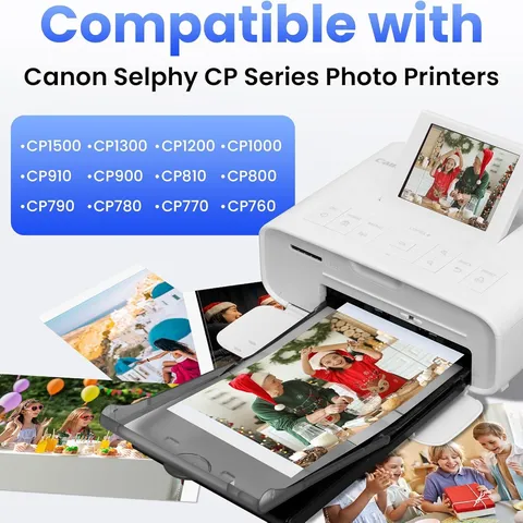 Thermal Sublimation Photo Paper and Color Ink Cartridge Set Compatible with Portable Photo Printer Sheets