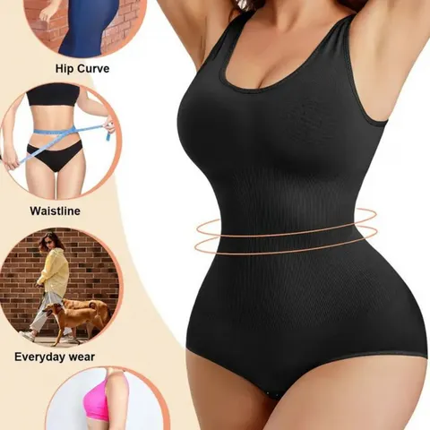 Women's Seamless Body Shaper Bodysuit Tummy Control Waist Trainer Slimming Shapewear Open Crotch Underwear Tops