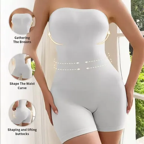 Guaina Modellante Bodysuit Senza Cuciture da Donna Controllo Pancia Intimo Snellente Spalla Scoperta