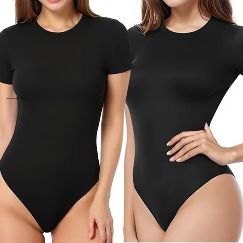 Body Modellante Donna Sexy Senza Cuciture Manica Corta Girocollo Controllo Pancia Sollevamento Glutei Vestibilità Affusolata