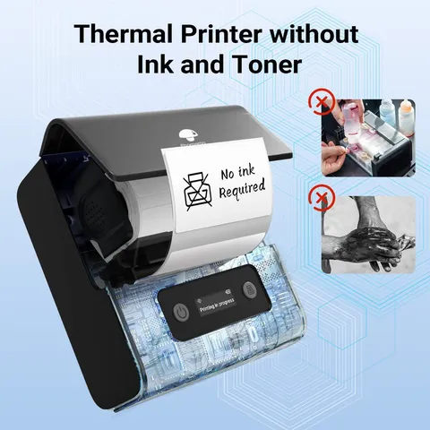 Tragbarer Bluetooth Thermo Etikettendrucker Kommerzieller Barcode Hersteller Kabelloser Büro Heim Etikettendrucker