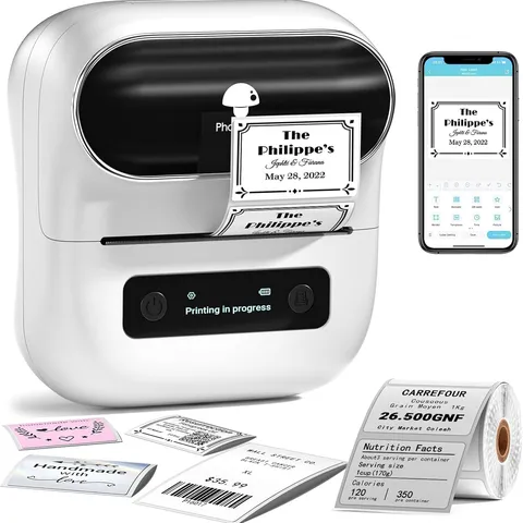 Portable Bluetooth Thermal Label Printer Commercial Wireless Shipping Label Maker For Office Home Barcode Printing