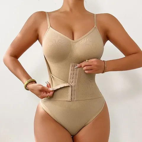 Body Gainant Sans Coutume Double Couche Contrôle du Ventre Col V Fermeture à Crochets Corset Sous-vêtements de Modelage