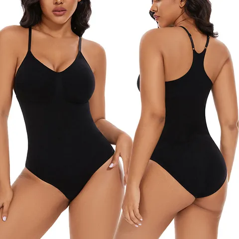 Guaina Modellante Senza Cuciture da Donna Bodysuit Controllo Pancia Allenatore Vita Solleva Glutei Scollo a V