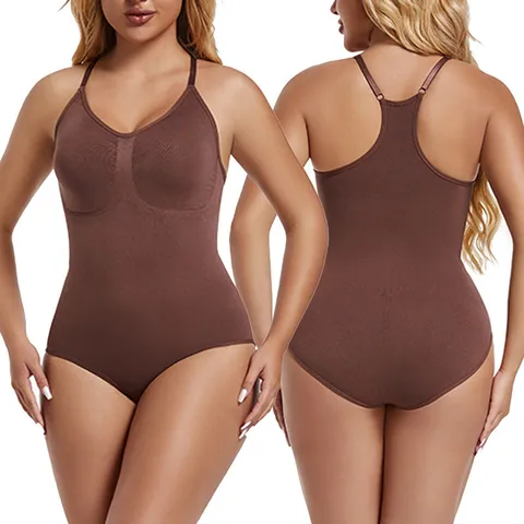 Guaina Modellante Senza Cuciture da Donna Bodysuit Controllo Pancia Allenatore Vita Solleva Glutei Scollo a V
