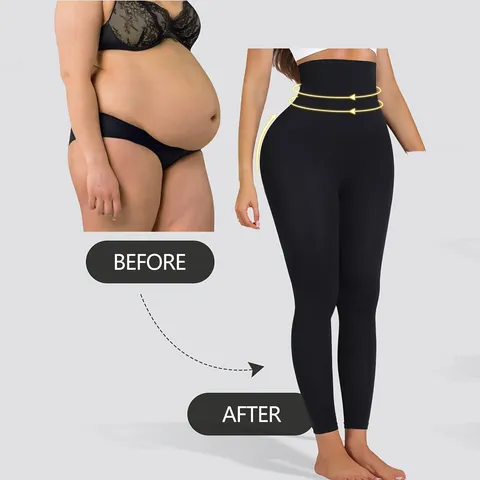 Pantalon de Yoga Taille Haute Contrôle du Ventre pour Femmes Leggings de Fitness Sans Coutume Remontant-Fesses Sport Gym