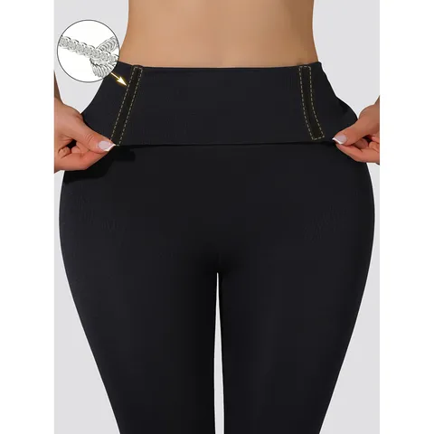 Pantalon de Yoga Taille Haute Contrôle du Ventre pour Femmes Leggings de Fitness Sans Coutume Remontant-Fesses Sport Gym