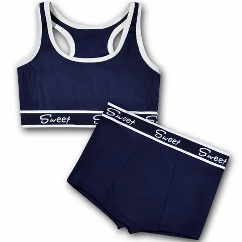 Women Activewear Top And Bottom Sports Bra And Shorts Cotton Blend Letter Webbing Athletic Gym Fitness Workout Outfit