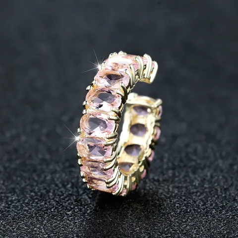 Retro Koperen Ovale Strass Open Ring Betaalbare Luxe Verstelbare Geometrische Meerkleurige Ingelegde Brede Band Ring Voor Vrouwen Feest Cadeau