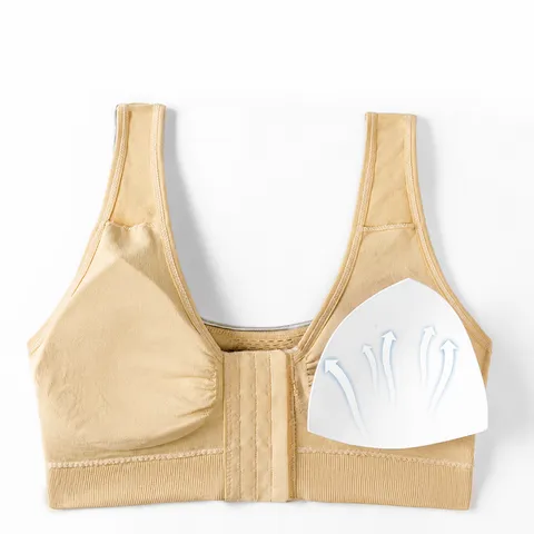 Reggiseno Sportivo con Chiusura Anteriore da Donna Traspirante Rete Traforata Senza Ferretto Taglie Forti Confortevole Yoga Fitness Intimo Top
