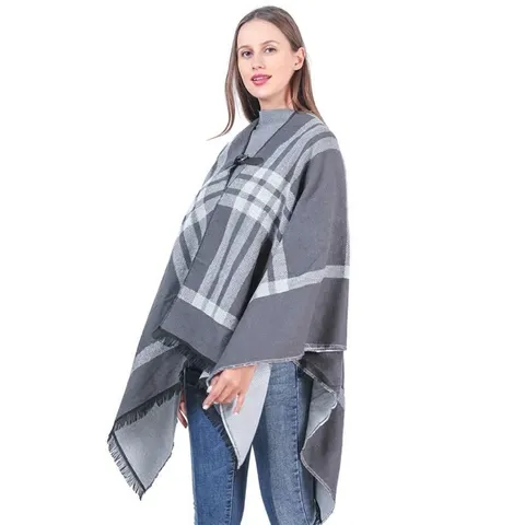 Dames Lange Gebreide Poncho Omslagdoek Cardigan Geometrisch Ruitpatroon Kwastjes Mohair Stijl Leren Gesp Wikkelmantel Etnisch Vintage Open Voorkant