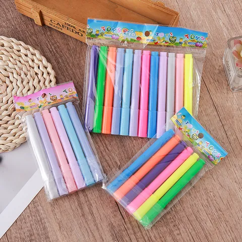 Vintage Macaron Highlighters Pastel Colors Chisel Tip Marker Pens For Students Classroom School Office Drawing Journaling Stationery
