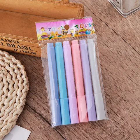 Vintage Macaron Highlighters Pastel Colors Chisel Tip Marker Pens For Students Classroom School Office Drawing Journaling Stationery