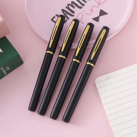 Zakelijk Mat Zwart Gelpen Gouden Clip 0.5mm Kogelpunt Zwarte Inkt Kantoor School Schrijfwaren Handtekening Pen