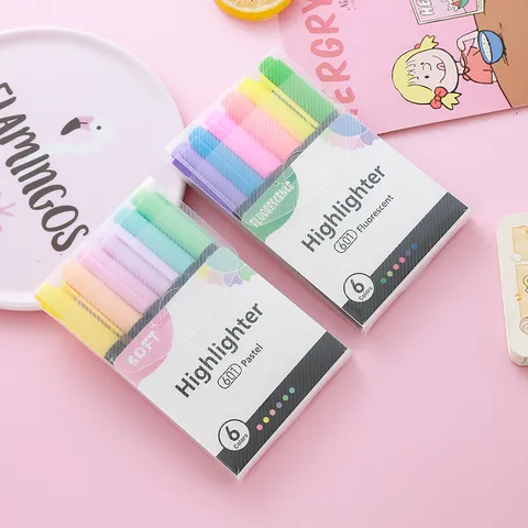 Pastell Textmarker Set Morandi Weiche Farben Augenschutz Meißelspitze Marker Stifte Für Studenten Schule Büro Journaling Schreibwaren