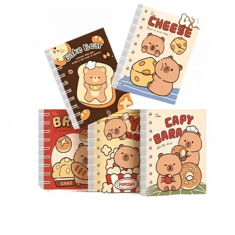 Süßes Cartoon Spiralnotizbuch A7 Taschen-Notizblock Tragbares Studenten-Tagebuch Büro Liniertes Journal Mini-Notizblock Schreibwaren für Schule