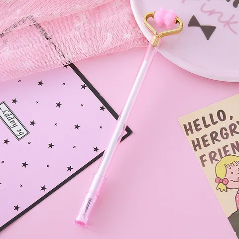 Creative Stress Relief Massage Gel Pen Heart Design Cute Student Stationery Writing Tool Office Sign Pen Macaron Color Pen