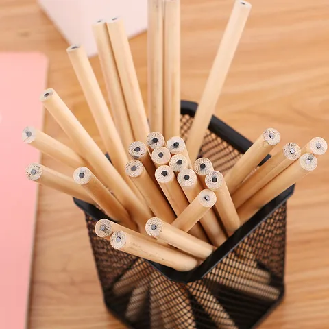 Natural Wood HB Pencils Round Hexagonal Triangle Shape Graphite Core Pencils For Drawing Writing Sketching Office School Kids Students