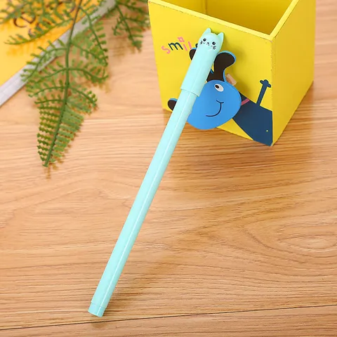 Creative Cute Cartoon Cat Gel Pen 0.5mm Black Ink Plastic Water-Based Signature Pen For School Office Student Stationery