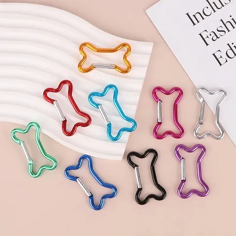 Aluminum Alloy Bone Shaped Carabiner Multi Functional Outdoor Mountaineering Backpack Buckle Colorful Keychain Camping Clip